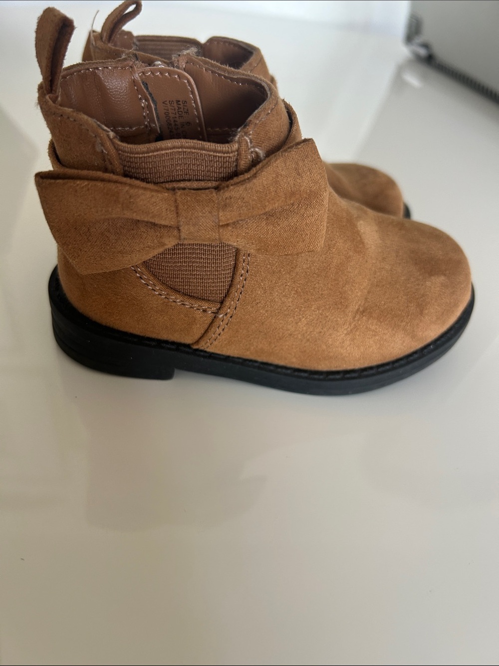 GAP Kids Tan Suede Bow Ankle Boots